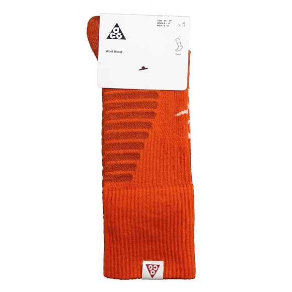 2 $28 NIKE ACG CUSHIONED TRAIL HIKING SOCKS DV5465-100/800 GREY&ORANGE M(6-8) - Picture 4 of 9